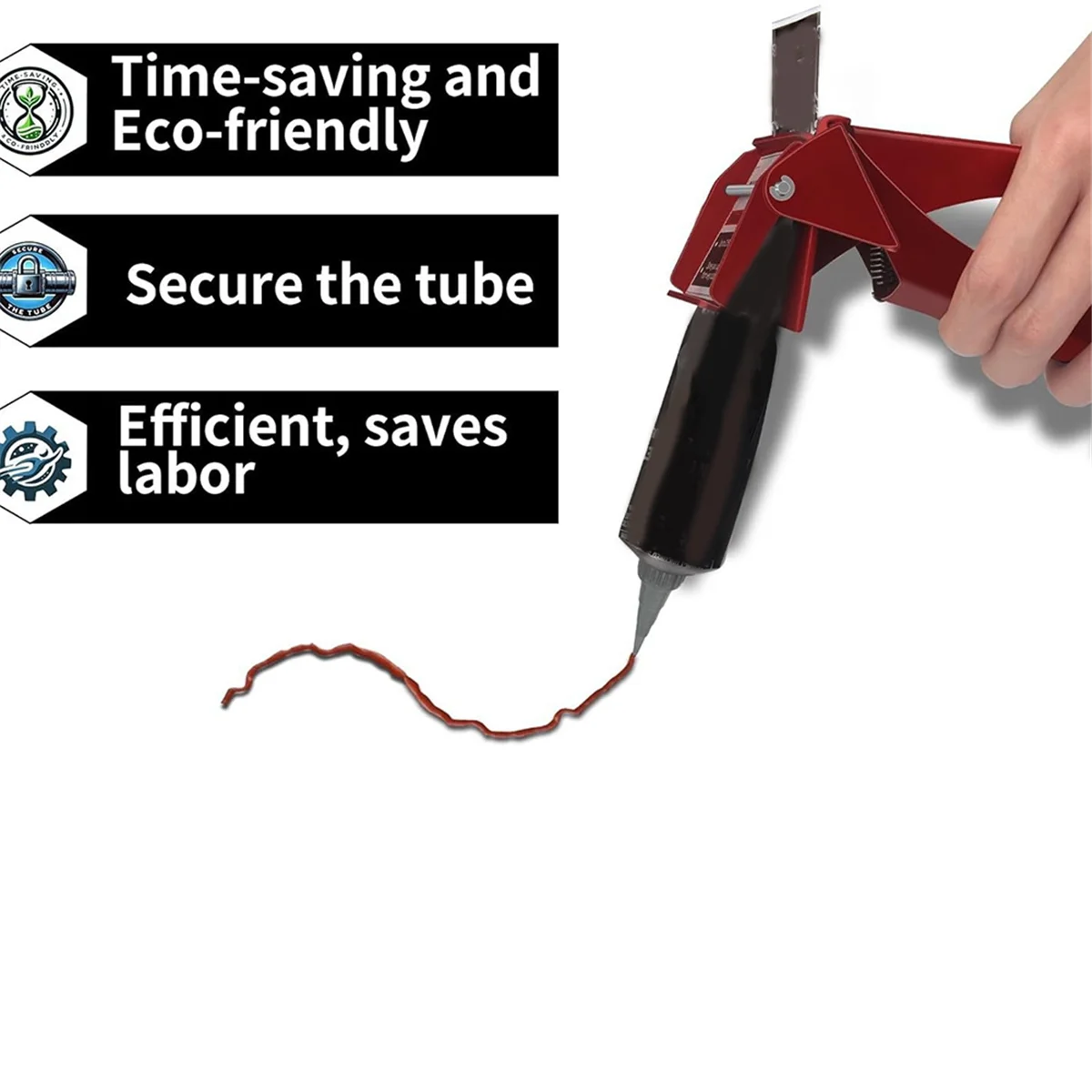 Liquid Glue Extrusion Tool Silicone Extrusion Tool Dispenser Squeezes Tool Easy Control Silicone Extrusion Tools Red