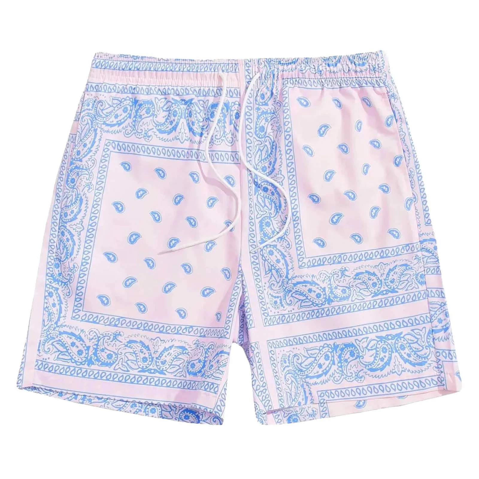 3d Print   Shorts For Men Plus Size Men\'S Boho Drawstring Waist Paisley Print Summer Beach Shorts Shorts For Men