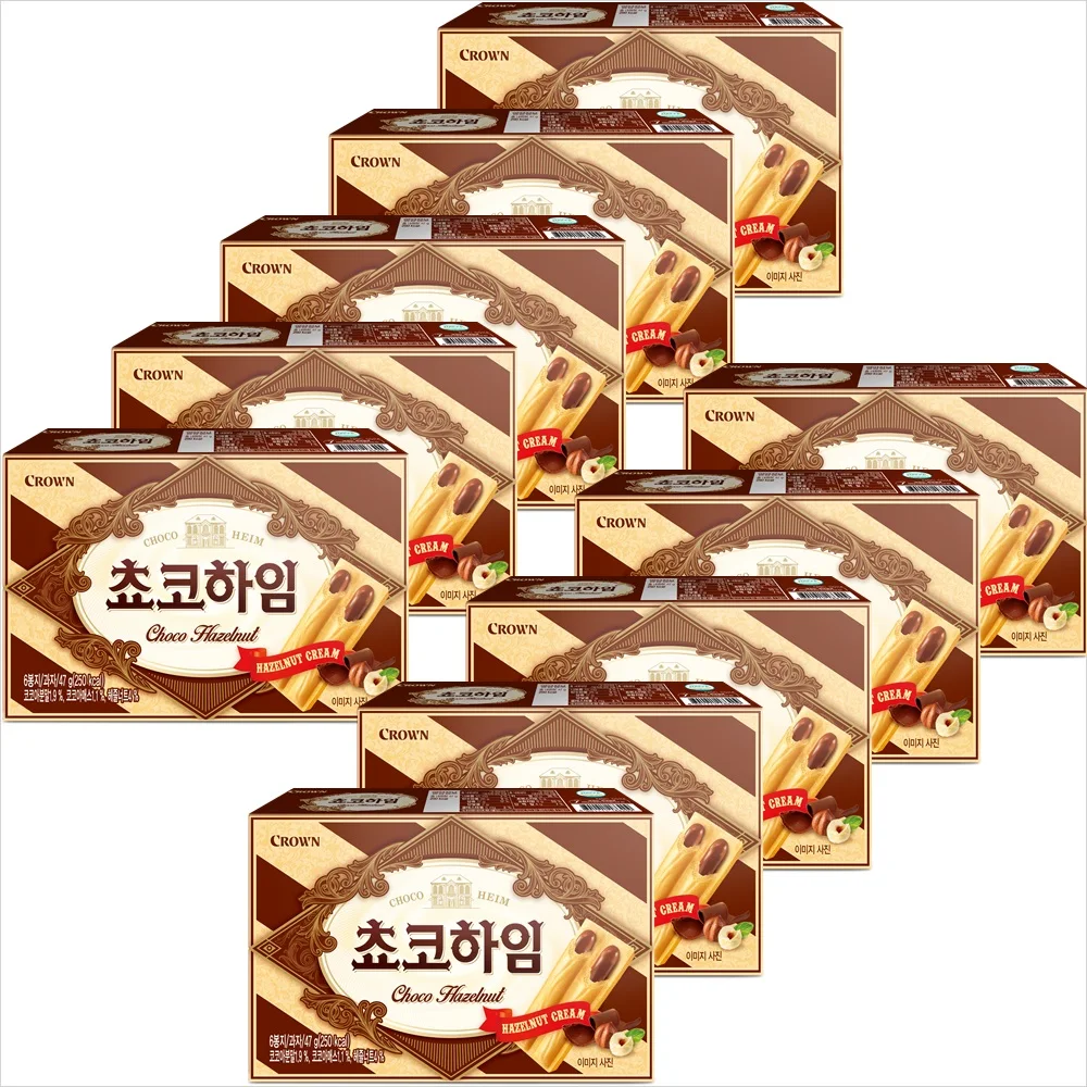 Crown Chocoheim 47Gx10 Piezas (Compre 2 Sets y Obtenga 1000 Won de Descuento X Larga Vida Útil)
