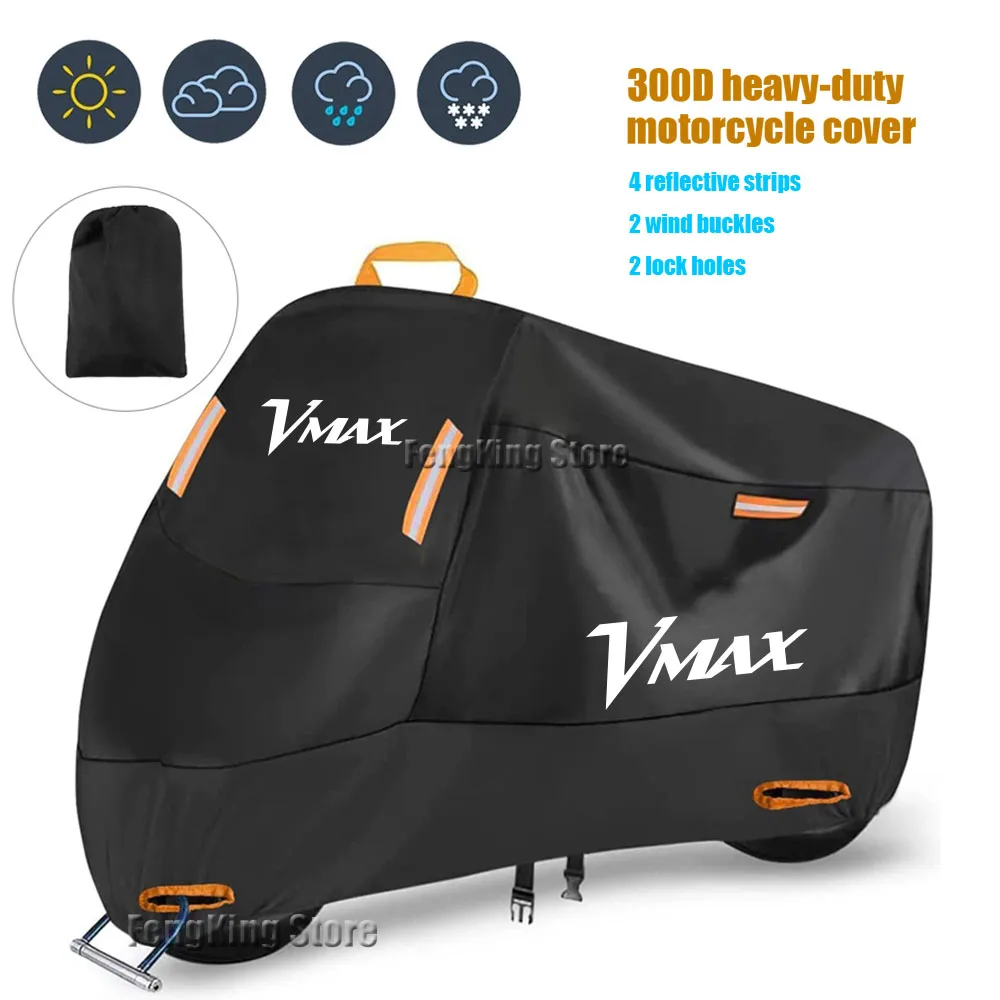 

For Yamaha VMAX V-MAX V MAX 1200 1985-2008 Motorcycle Cover Waterproof Outdoor Rain Dustproof UV Protector Covers