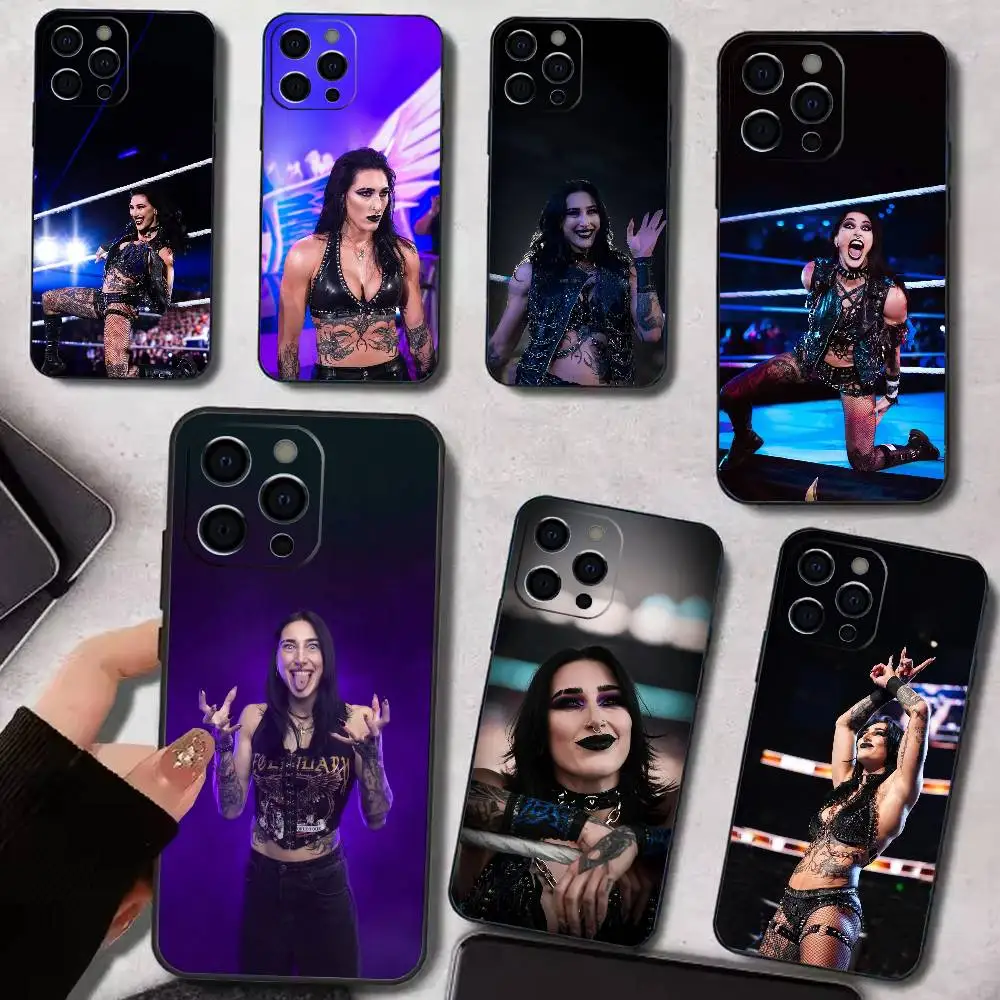 Funda de teléfono R-Rhea R-Ripley Wrestler para iPhone 17,16,15,14,13,12,11 Plus,Pro Max,XS, funda negra de silicona suave