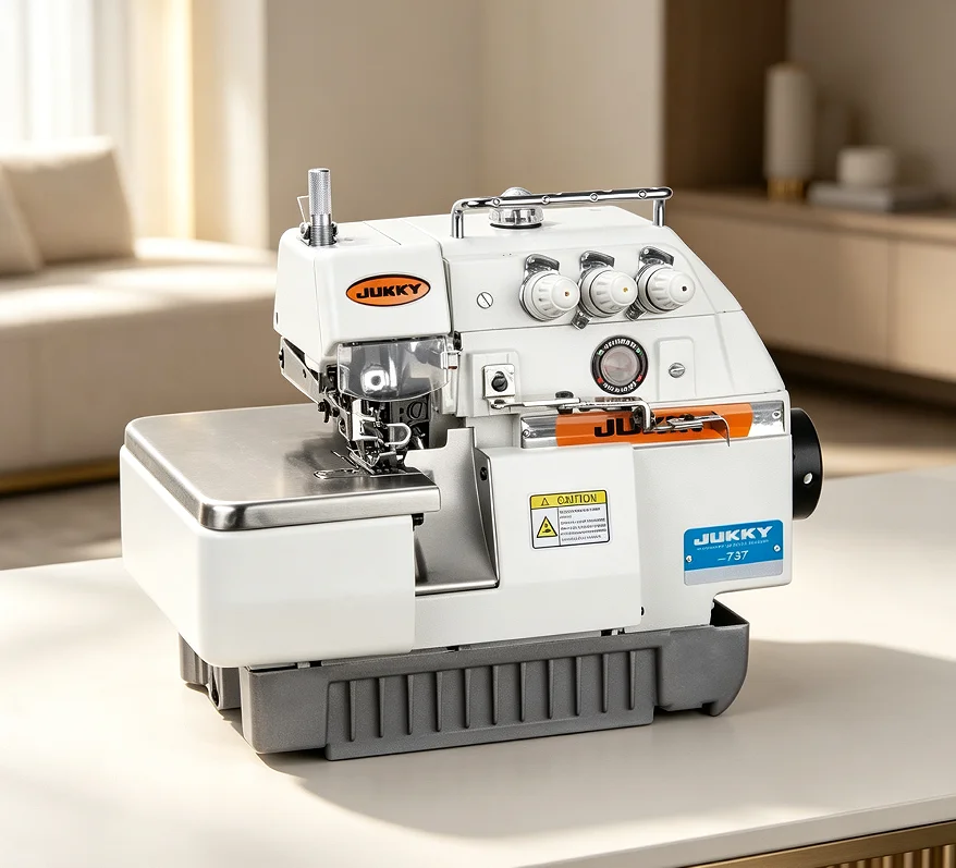 737 Industrial Overlock Sewing Machine Stable 3 Thread Fast Sewing Performance Dedicated to Cloth Edge Finishing Work