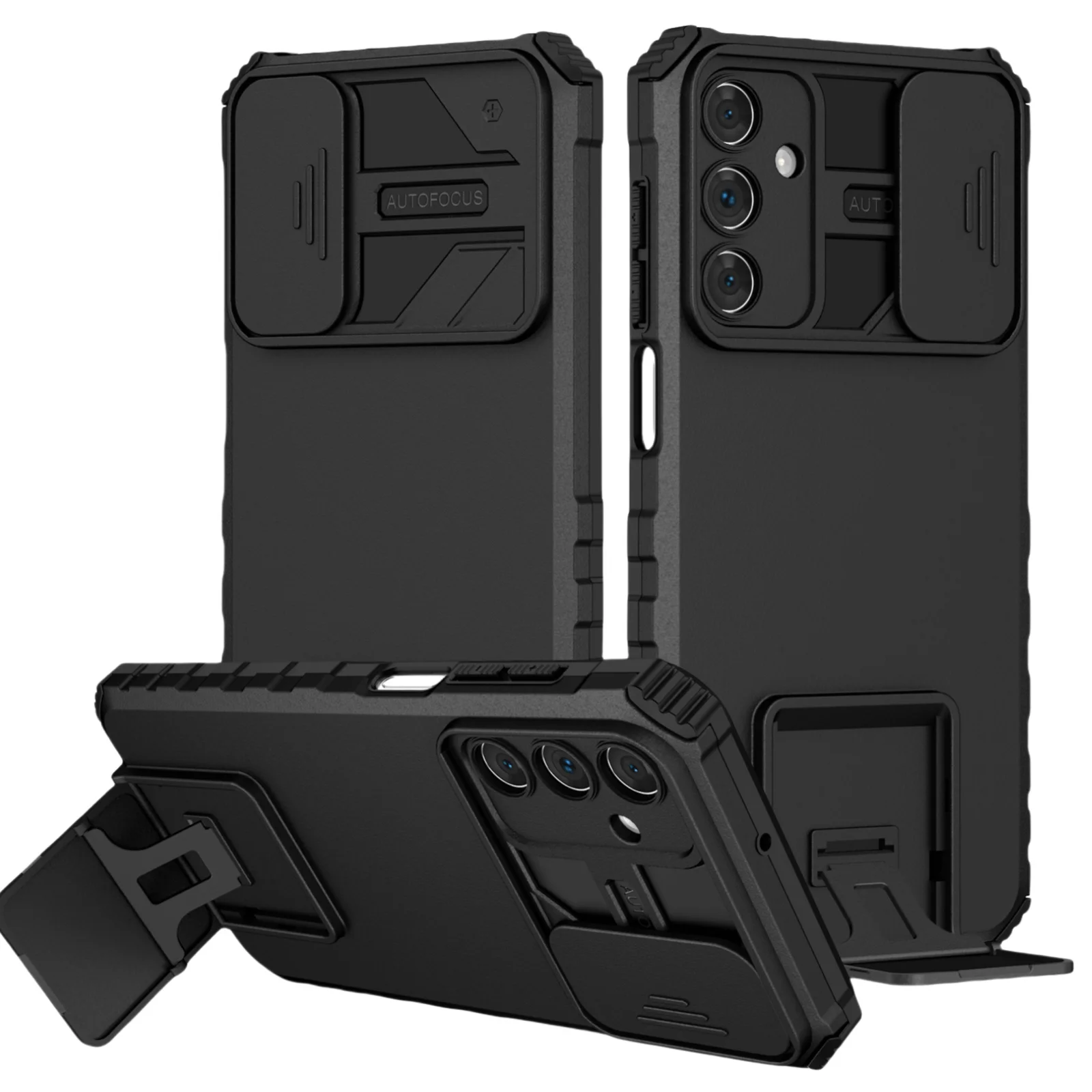 

Phone Accessories for Samsung Galaxy 5G A55 A35 A15 A16 Black Kickstand Case Capa for Samsung A16