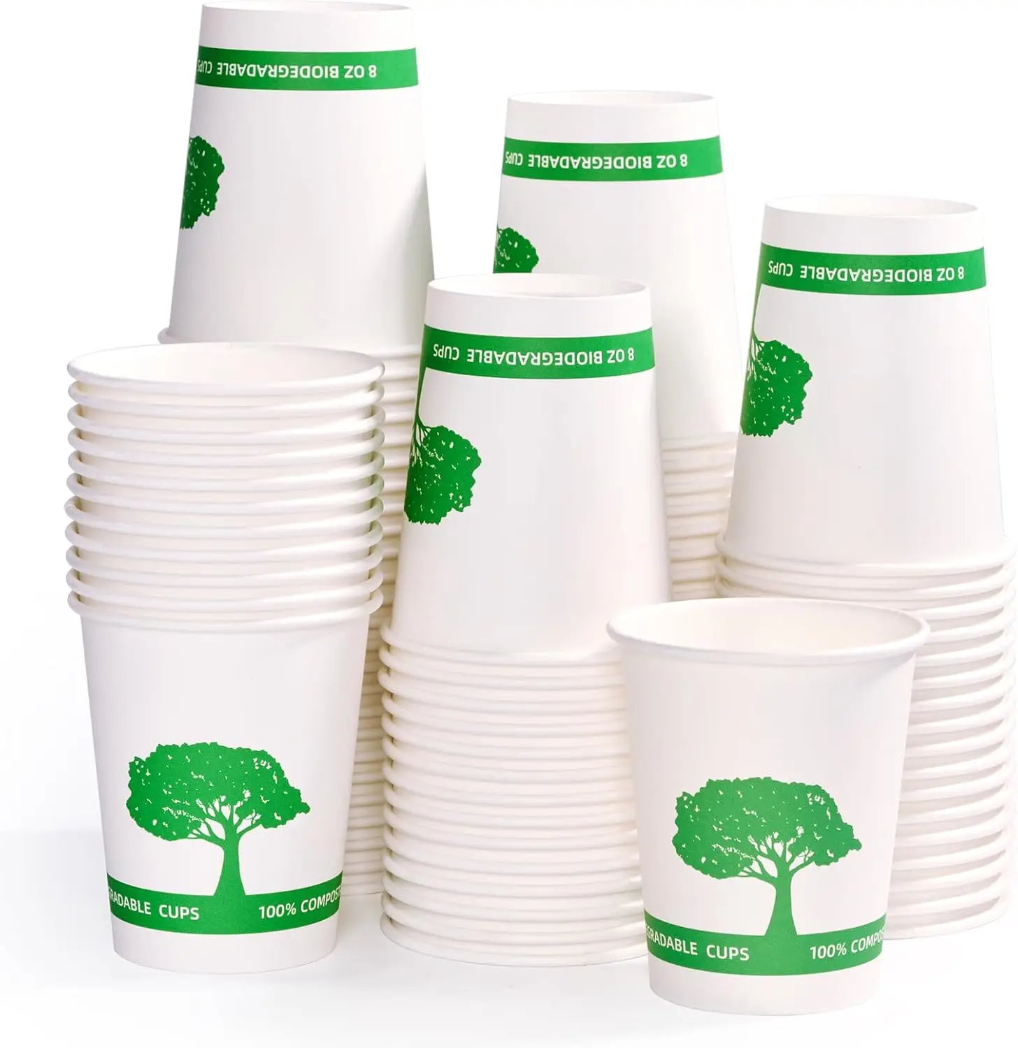 

400 Pack Compostable Paper Cups, 8 oz Paper Coffee Cups, Biodegradable Disposable Paper Cups, Eco-friendly Hot Drinking