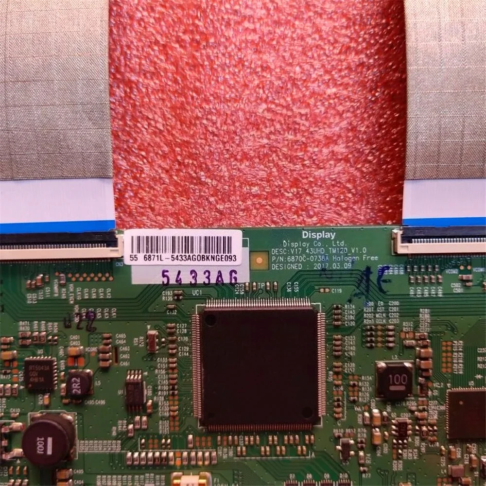 Good test original T-CON for  logic board V17_43UHD_TM120_V1.0 6870C-0738A 6871l-5433a 55rh1 55M9