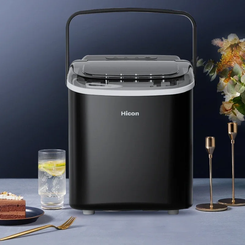 เครื่องทำน้ำแข็งเครื่องทำน้ำแข็งก้อนกลมระบบอัตโนมัติขนาดเล็กสำหรับใช้ในบ้านขนาด15กก. สำหรับหอพักนักเรียนใช้ในครัวเรือนขนาดเล็ก