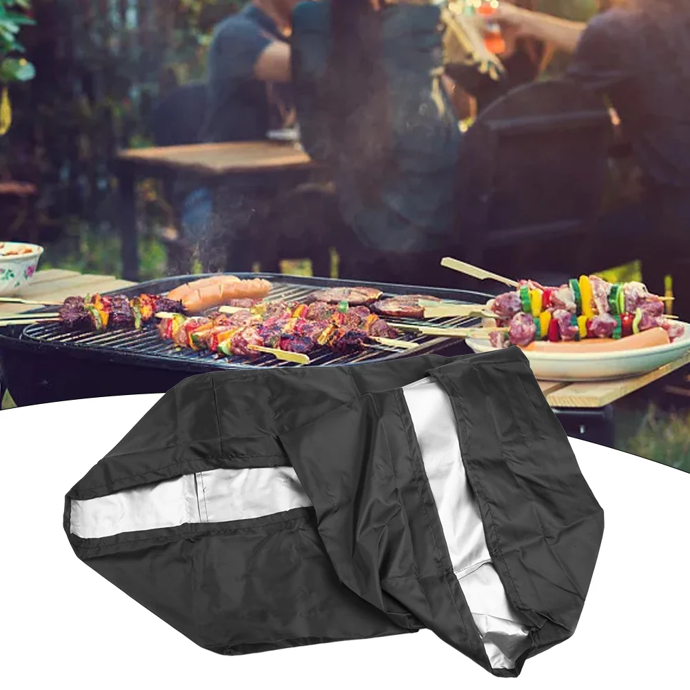 BBQ Cover Outdoor Dustproof Waterproof Duty Grill Covers 100x47x25cm Rain Protective Outdoor Barbecue Cover Round Bbq Grill