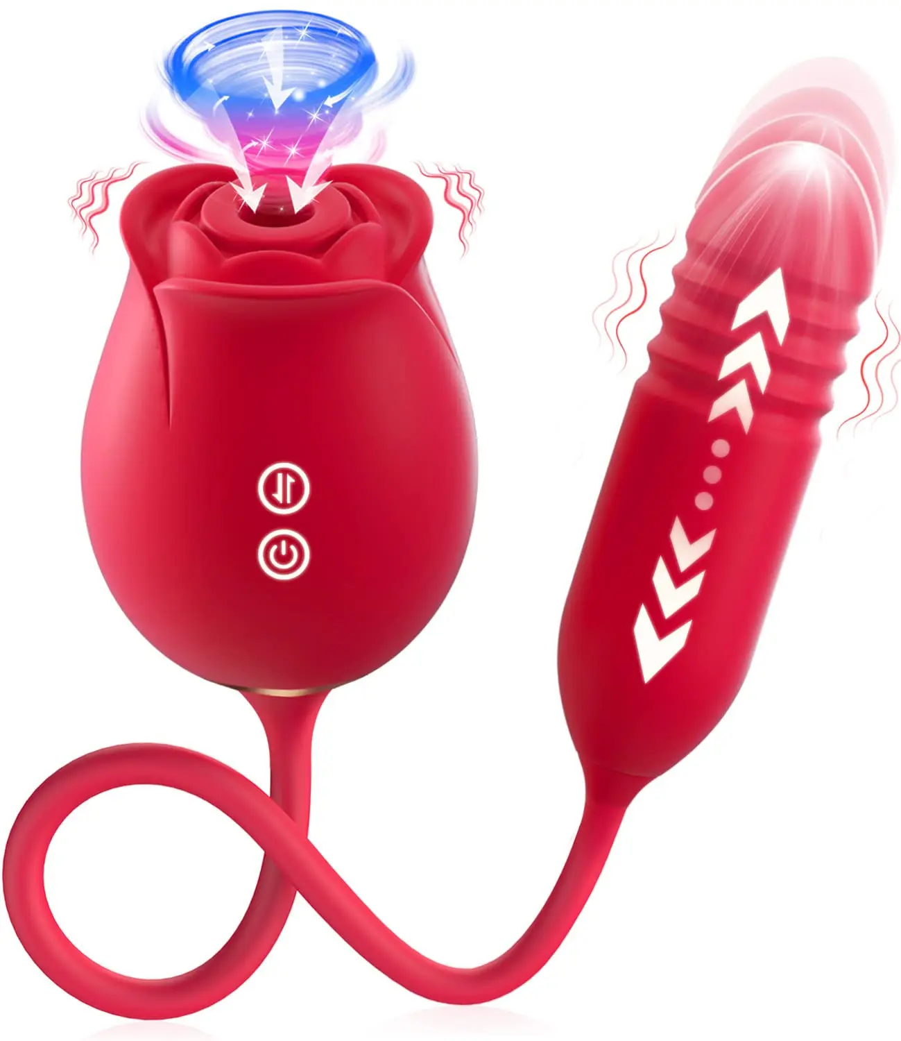 

Rose Sex Toys for Women - Rose Sex Stimulator for Women with 18 Sucking Thrusting Modes, Upgraded Rose Sex Sucker Dildo G Spot