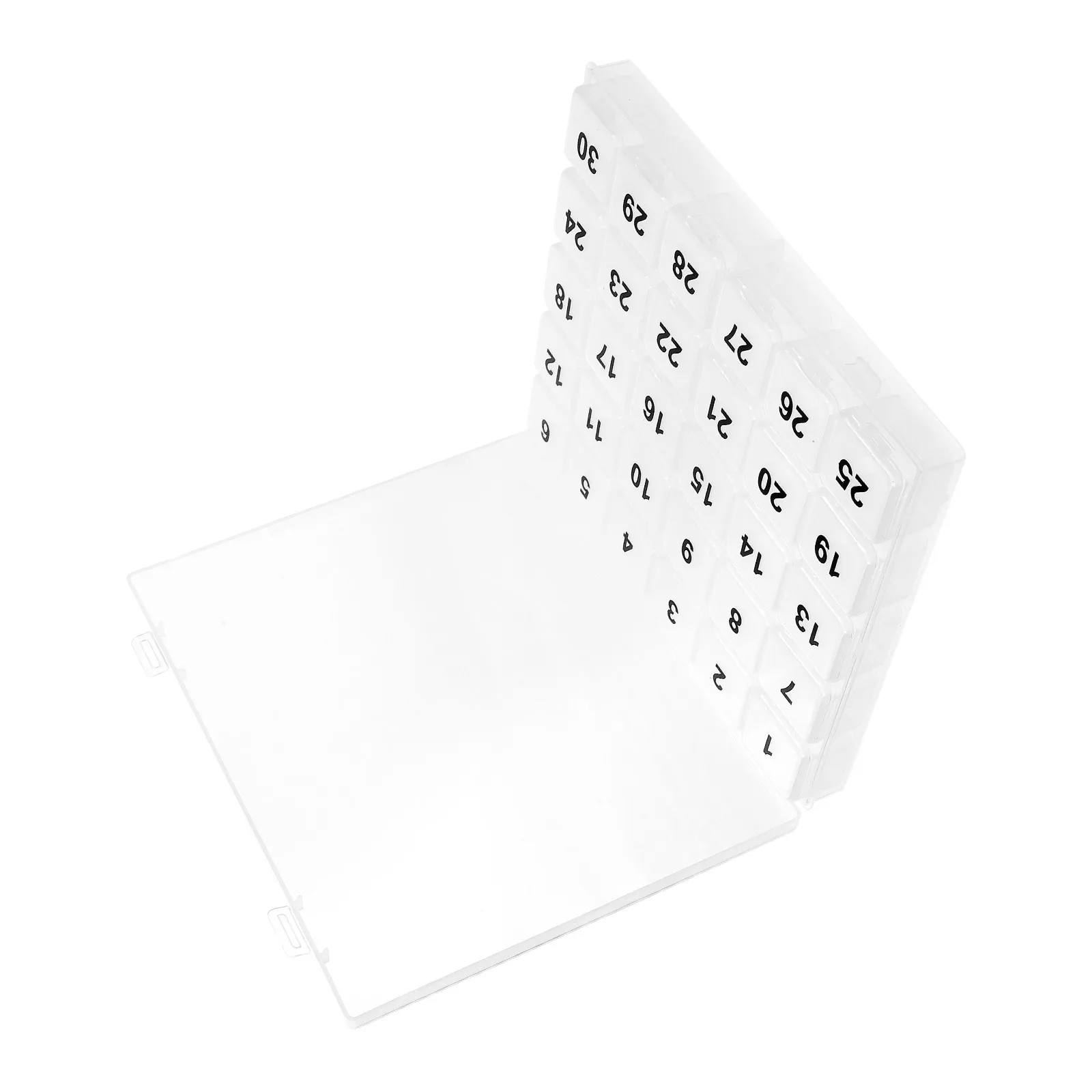 Portable Large Capacity Medicine Box Monthly Pill Organizer 30 Grids Travel Pill Case Clear PP Material Daily Medicine Storage