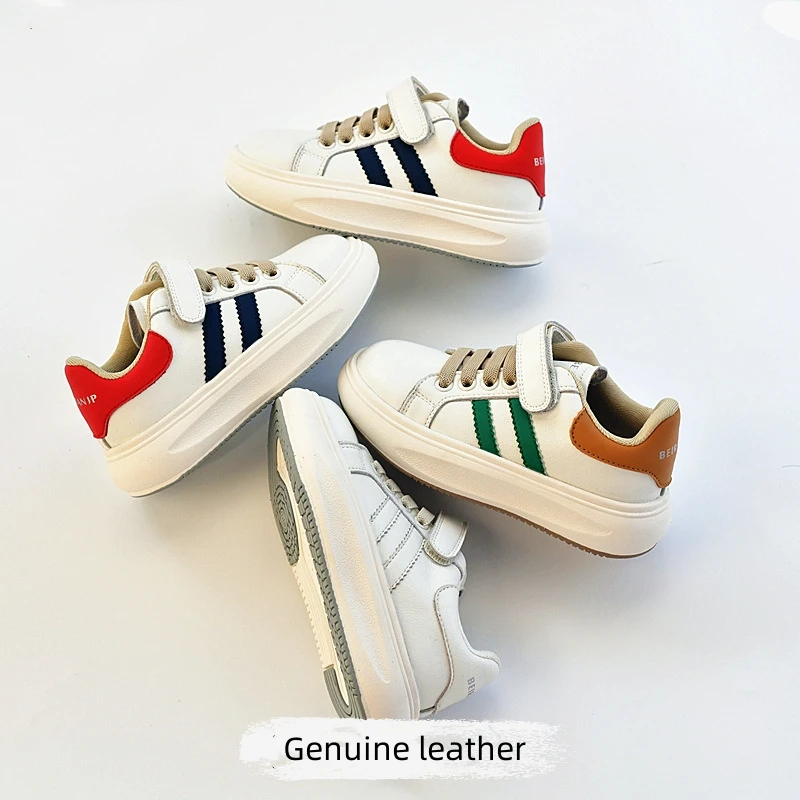 Spring Autumn Genuine Leather Baby Boy Sneakers High Quality Light Cushioning Children's Sports Shoes Girls Running Casual Shoe