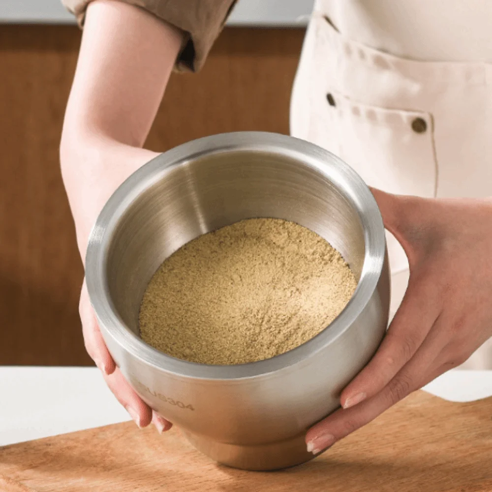 

304 Stainless Steel Garlic Masher Heavy Duty Non-Slip Base Spice Grinder Multi-functional Sturdy Grinding Bowl Crushing Tool