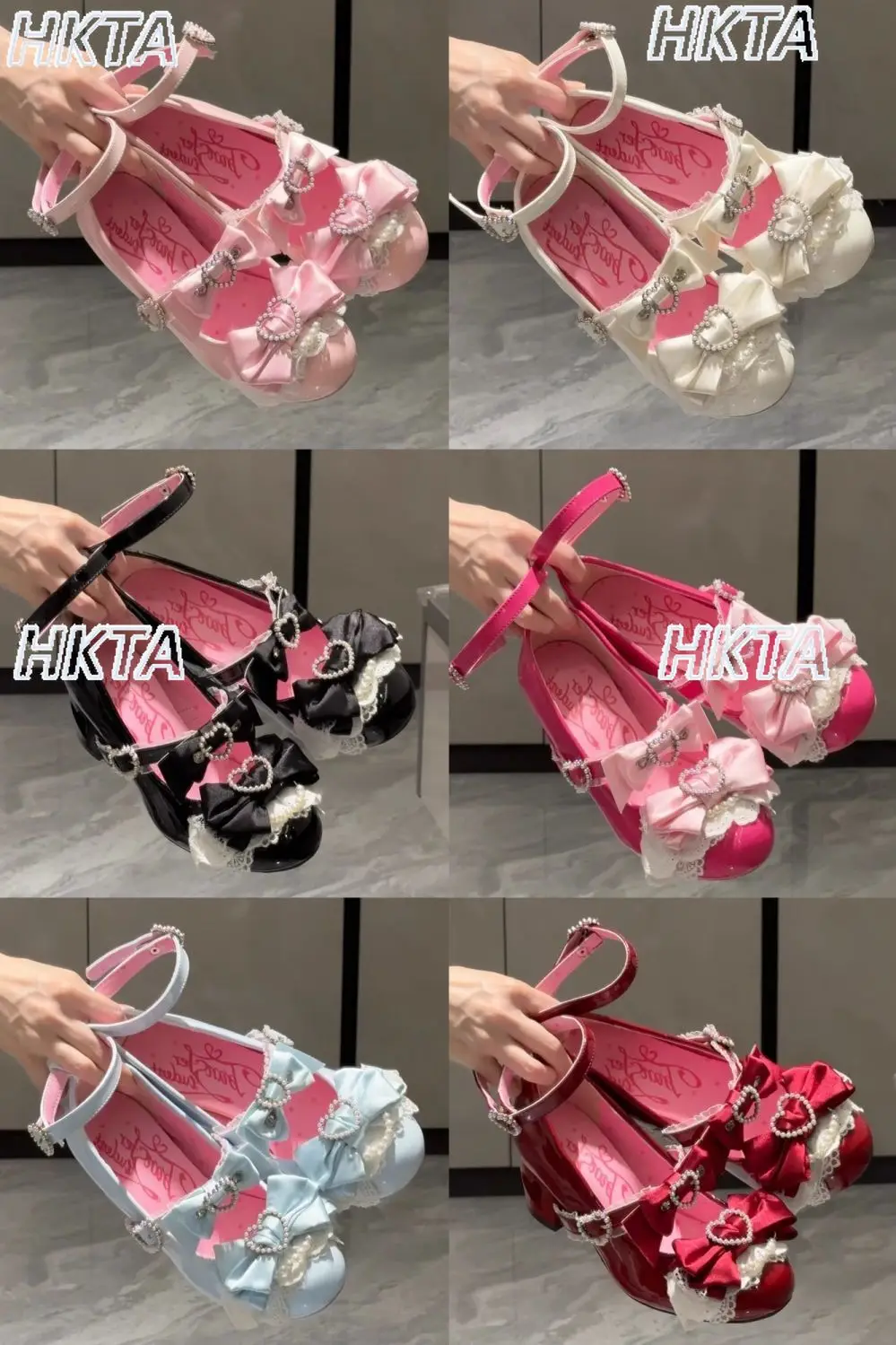 

Original Princess Women's Shoes Hollow Heels Mary Jane Shoes Heart-shaped High Heels New Spring Sweet Girl Party Dinner Pumps