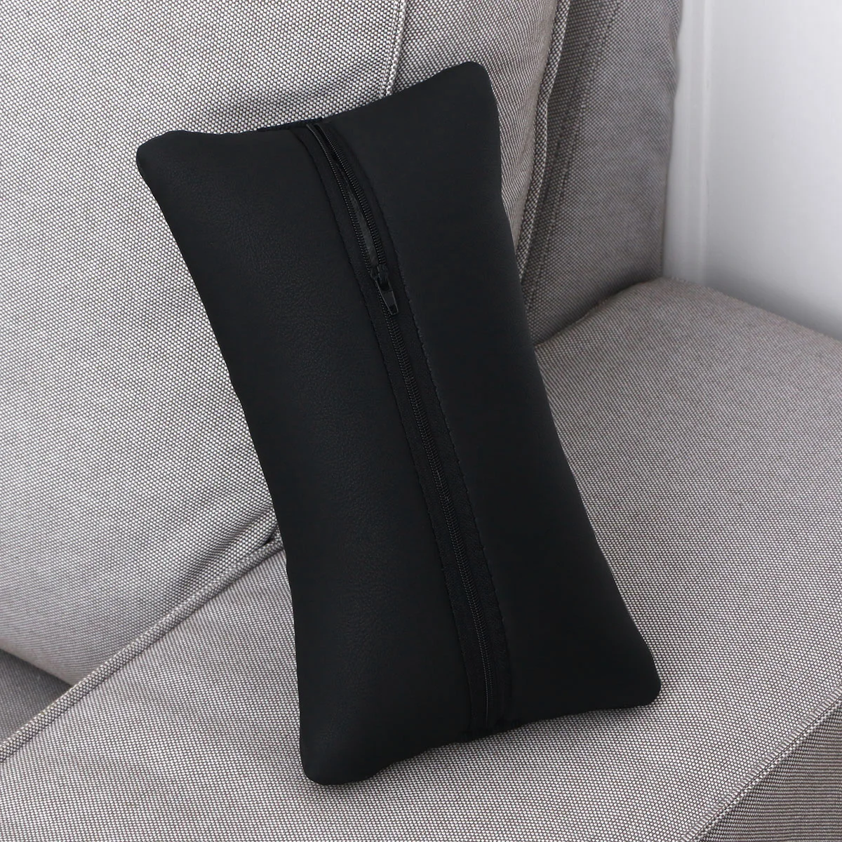 

Black Headrest Car Seat Pillow PU Breathable Neck Support Memory Cotton Driving Safety Travel Accessories Car