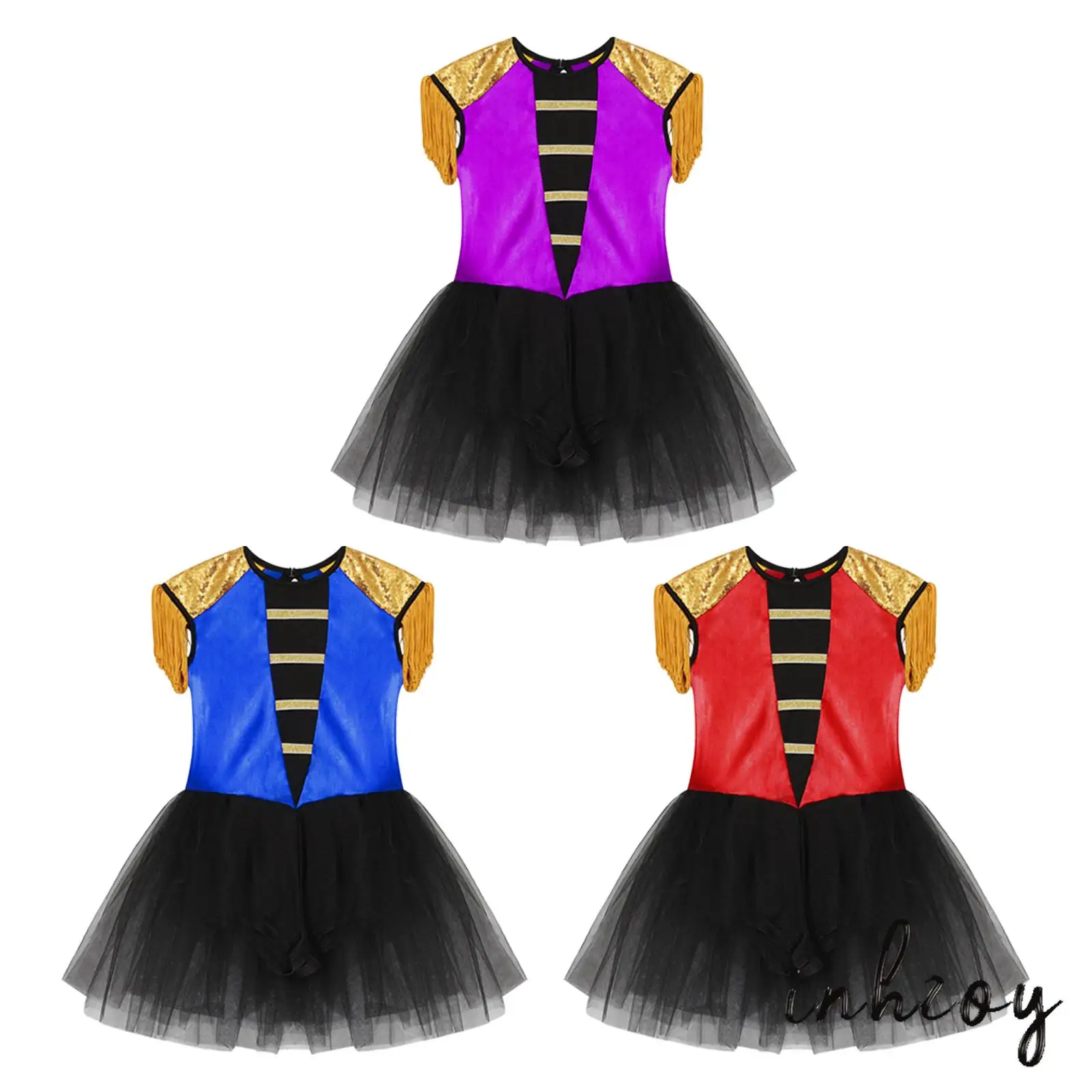 

Girls Halloween Circus Ringmaster Magician Cosplay Costume Lion Tamer Jumpsuit Sequin Dress for Theme Party Carnival Easter