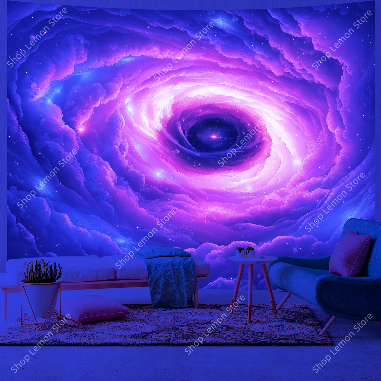 غالاكسي الدوامة سديم الجدار الشنق الأشعة فوق البنفسجية نسيج للمنزل اليوغا غرفة التأمل البوهيمي زن سبا مكتب ديكور النجوم السماوية الفن #4