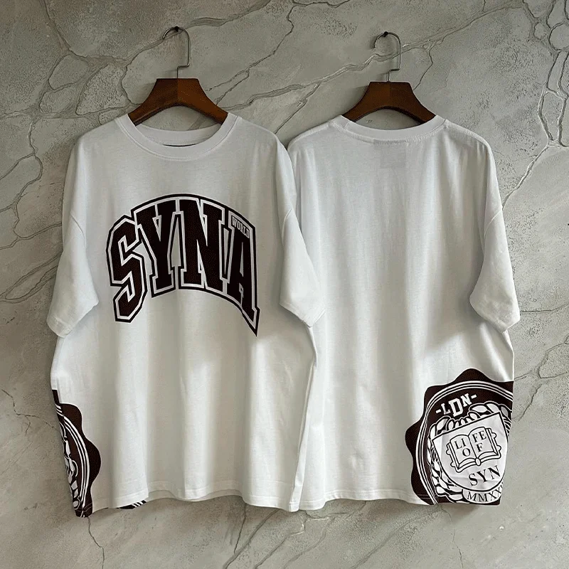 

Street Styl T-shirt Sy-world DEATH WAGES - Letter Print T Shirts y2k Fashion Hip-hop Men Women Casual Short-sleeved Tees COTTON