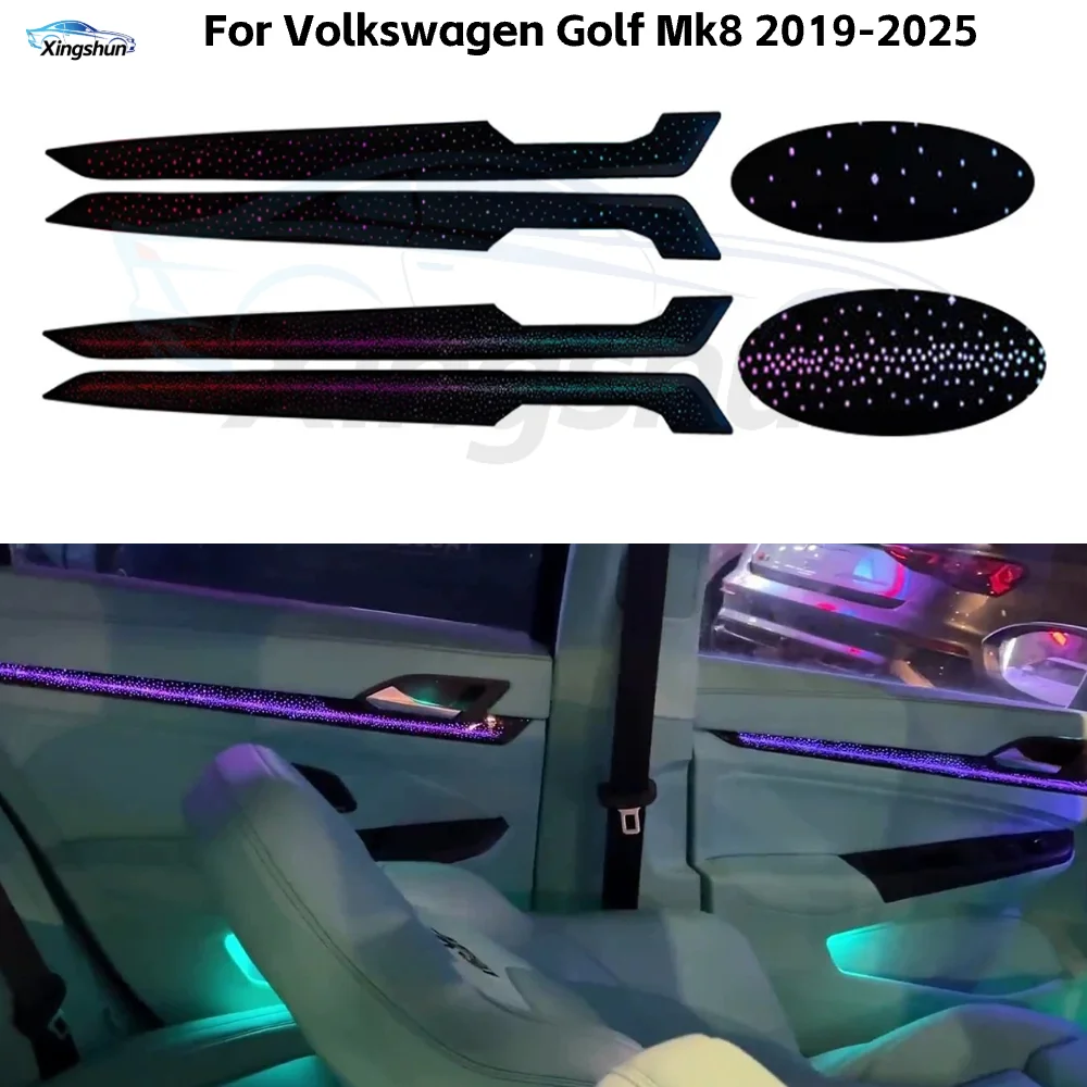 Dynamic 64-Color LED Rainbow Car Ambient Light for 2021-2025 Volkswagen Golf 8 Starry Sky Interior Atmosphere Light