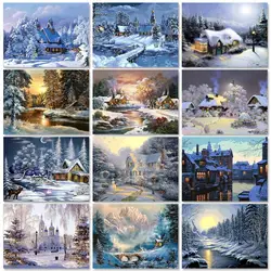 RUOPOTY Winter 40x50cm Painting by numbers On canvas Paint On Number Scenery Acrylic paints Home decor Wall Decor