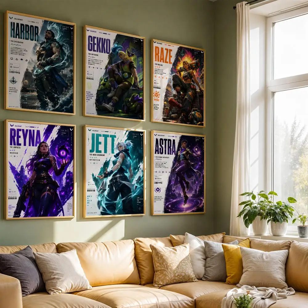 Valorant Game Poster HD Self Adhesive Waterproof Wall Art Ideal for Home Office Dorm Bedroom Great Gift