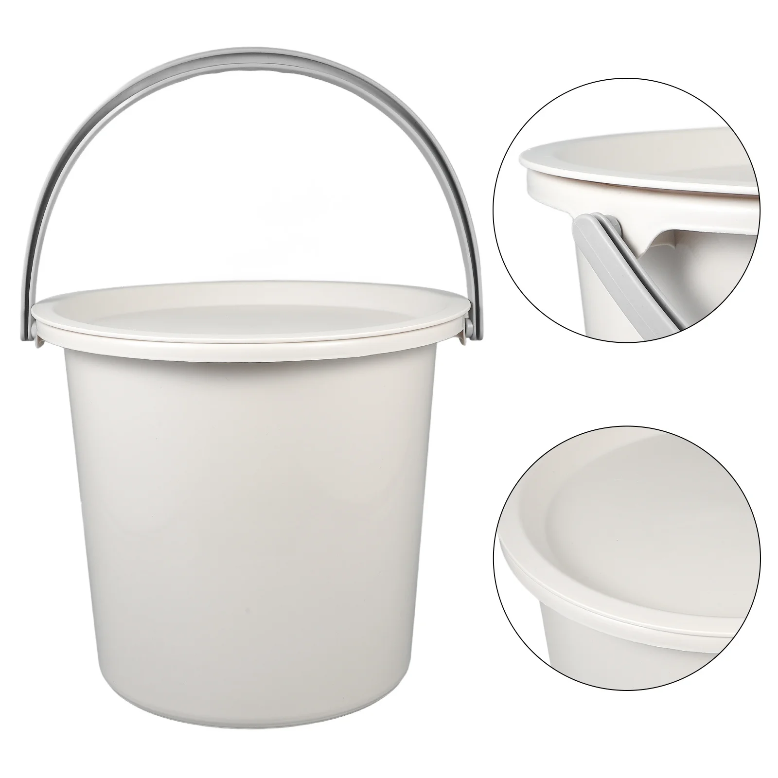 

1 set 1 Set Large Capacity Water Storage Bucket Plastic Household Laundry Cleaning Pail With Handle Lid For Bath Shower