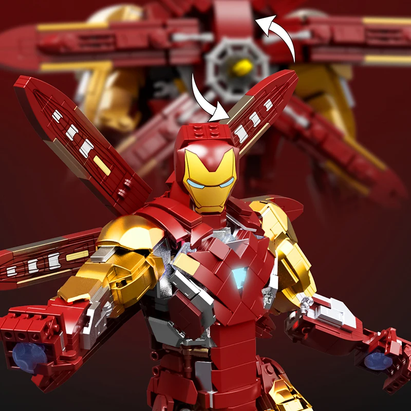 New Superheroes Marvel Iron Man MK85 Mecha Tony Stark Mecha MK42 Movie Model Building Blocks The Avengers Bricks Toys Gifts