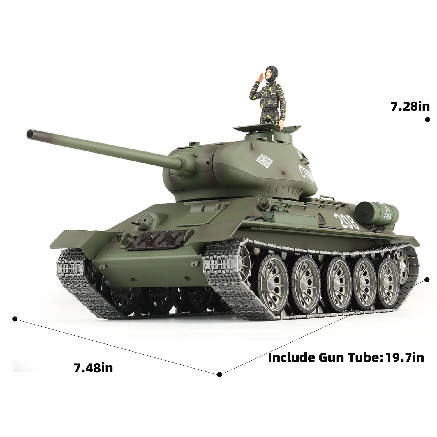 Heng Long rc tanks 1/16 Soviet Union T-34/85 tank Model(Metal Road Wheel & Track & Gun canal)(360-Degree Rotating Turret)