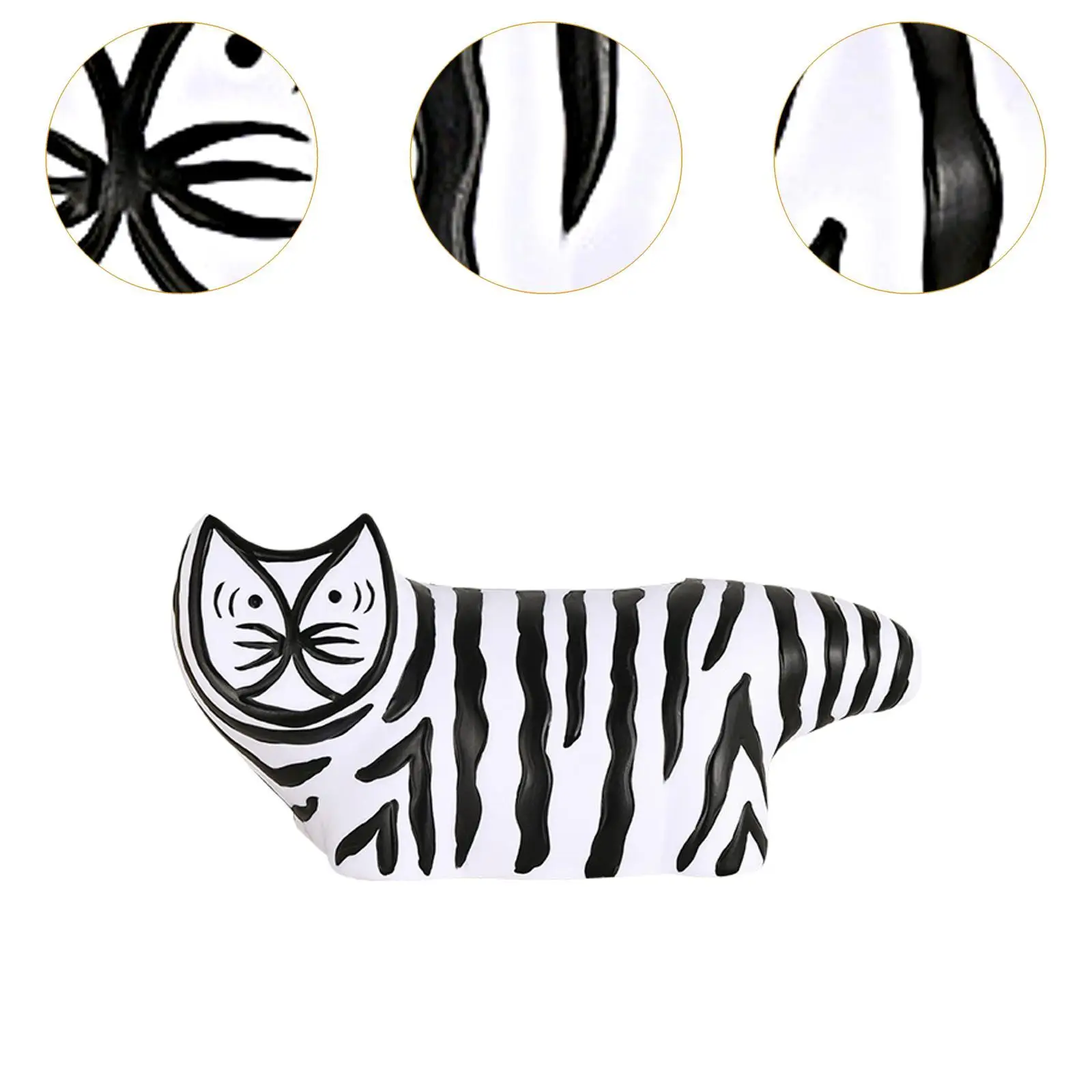 Tissue Box Holder Facial Paper Storage Striped Cat for Home Countertop Car