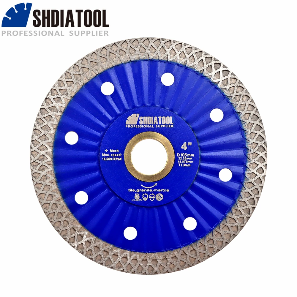 

SHDIATOOL Diamond 105mm Saw Blade Hot Pressed Narrow Turbo Superthin Quartz Ceramic Artificial Stone Granite Crown Cutting Disc