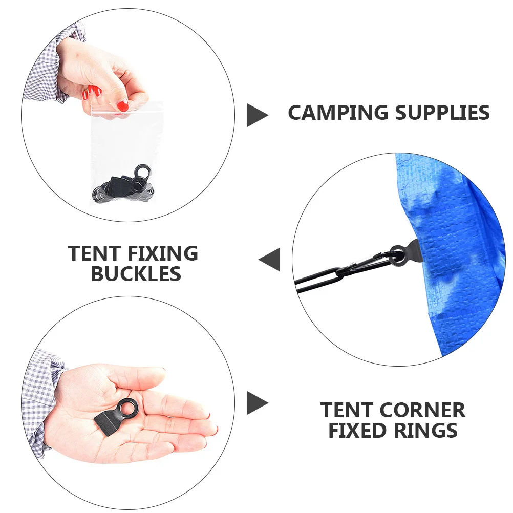 30 قطعة ركن الخيمة حلقات ثابتة قسط البلاستيك خفيفة الوزن المحمولة لوازم التخييم لخيمة المظلة الأرض النسيج تحديد آمن