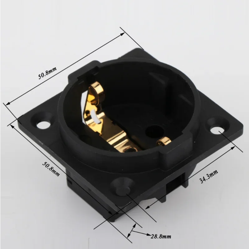 16 Amp 250 Volt OEM / ODM European Standard Wall Plug 86 Square Panel Socket  Brass Gold-plating