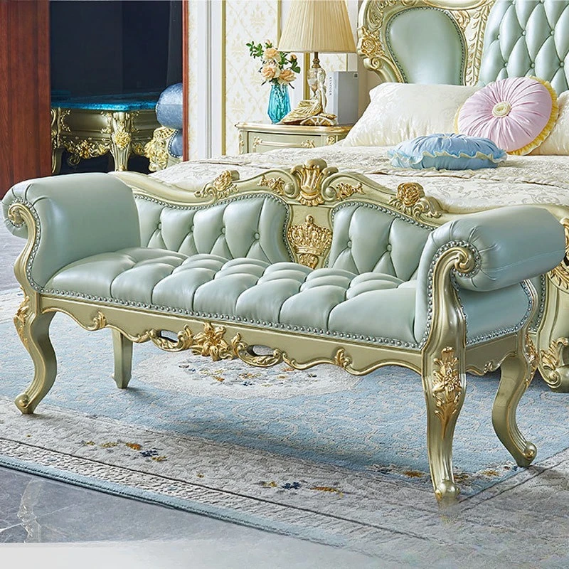 European style bedside stool, all solid wood, bedside stool, master bedroom furniture, shoe change