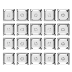 20Pcs Transparent Blank Keycap Set 1U 1X XDA Profile Crystal Translucent Keycaps for Mechanical Keyboard