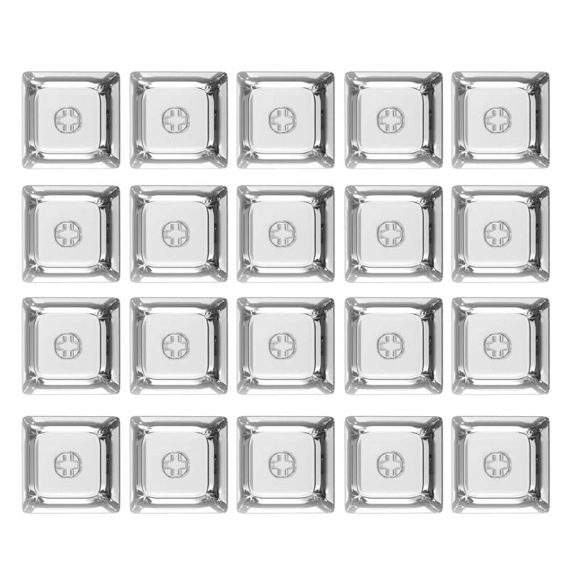 20Pcs Transparent Blank Keycap Set 1U 1X XDA Profile Crystal Translucent Keycaps for Mechanical Keyboard