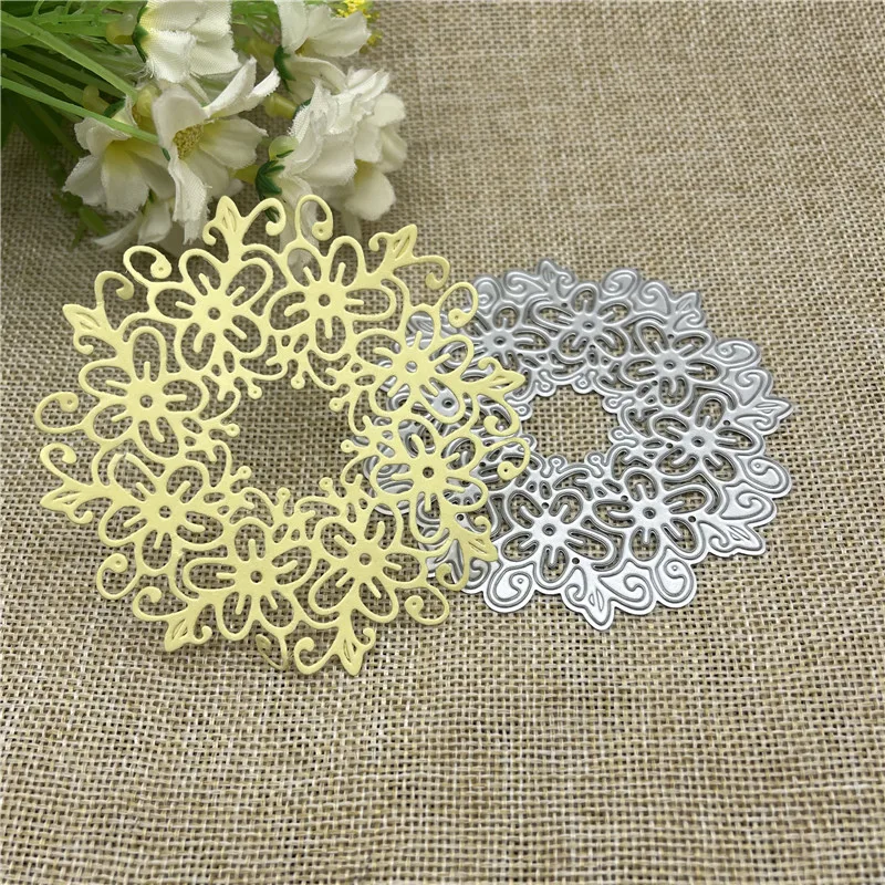 Circle flower frame Metal cutting dies mold Round hole label tag Scrapbook paper craft knife mould blade punch stencils dies