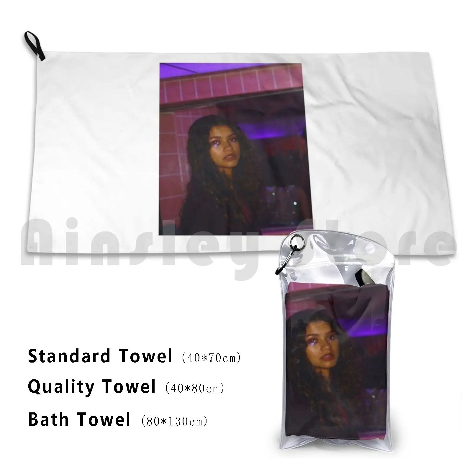 Zendaya serviette de plage séchage rapide qualité serviette Zendaya Rue Euphoria chanteur célébrité Hollywood Vintage film esthétique
