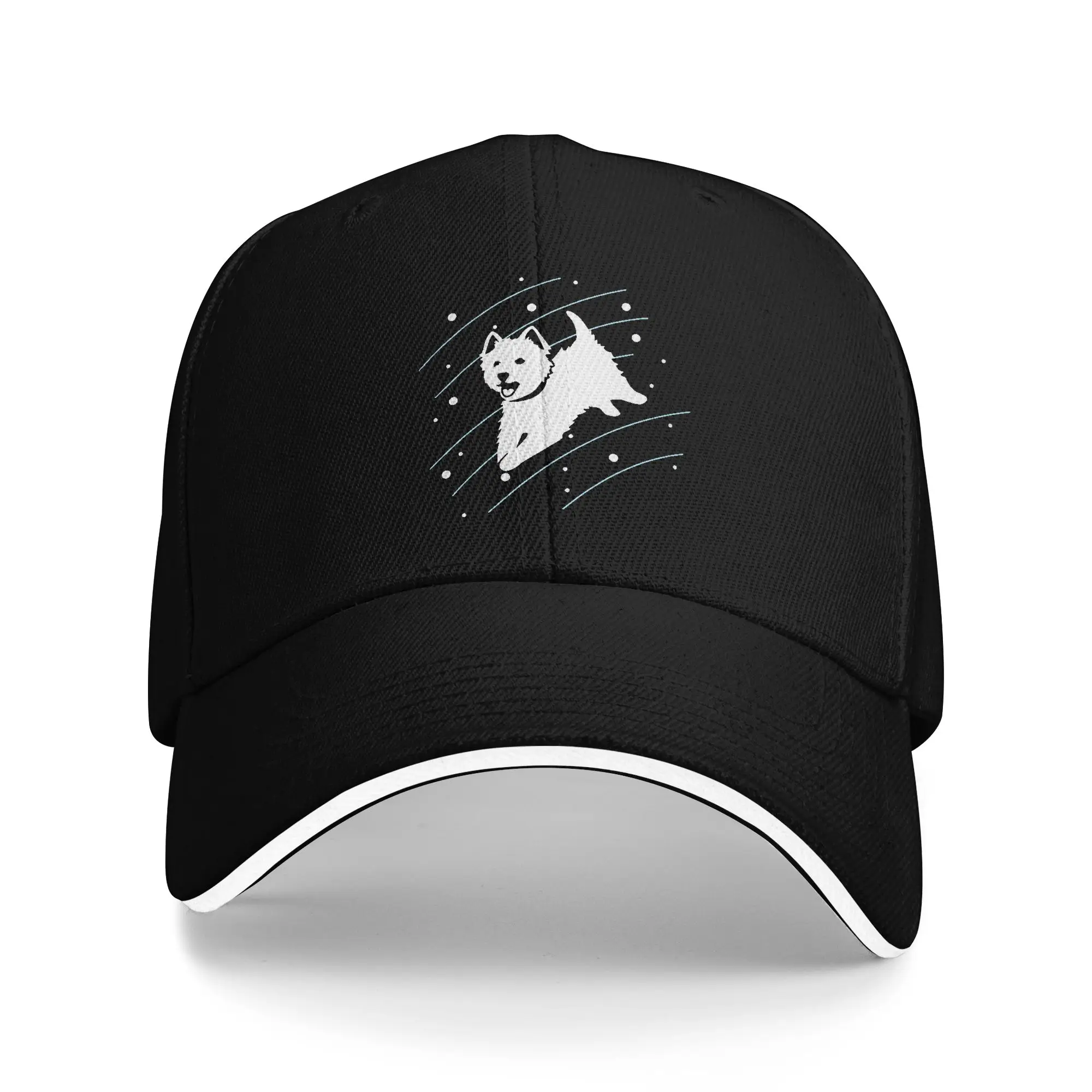 Funny Cute Jumping Westie Lovely Hunting Baseball Caps Man  Personalized Trucker Cap Female Sport Sunscreen Hat
