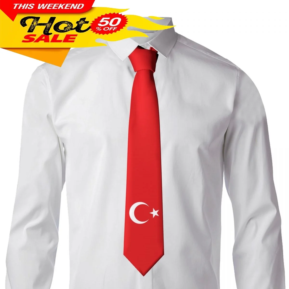 Turkey Flag Tie Emblem Necktie Men Women Neck Ties Casual Plaid Tie Suits Slim Wedding Party Business Necktie Gravatas