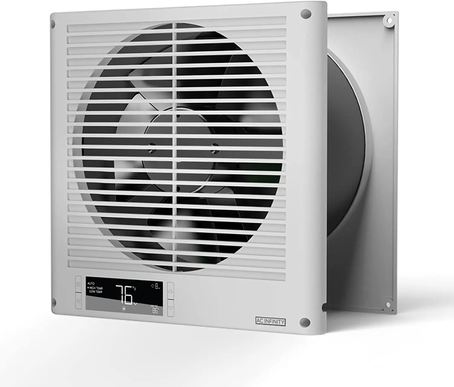 8-Inch Reversible Through-the-Wall Fan with Temperature Controller, Quiet 10-Speed for Kitchen, Laundry Room, Workshops