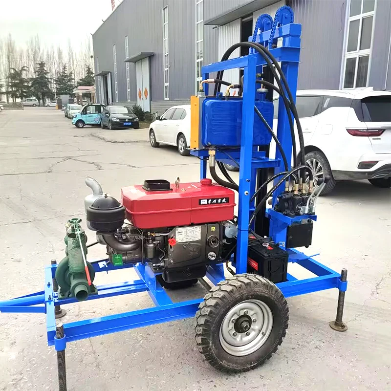 

Индивидуальная высококачественная дизельная буровая установка для водяных скважин гусеничного типа, 25 л.с., 100 м, с точным позиционированием