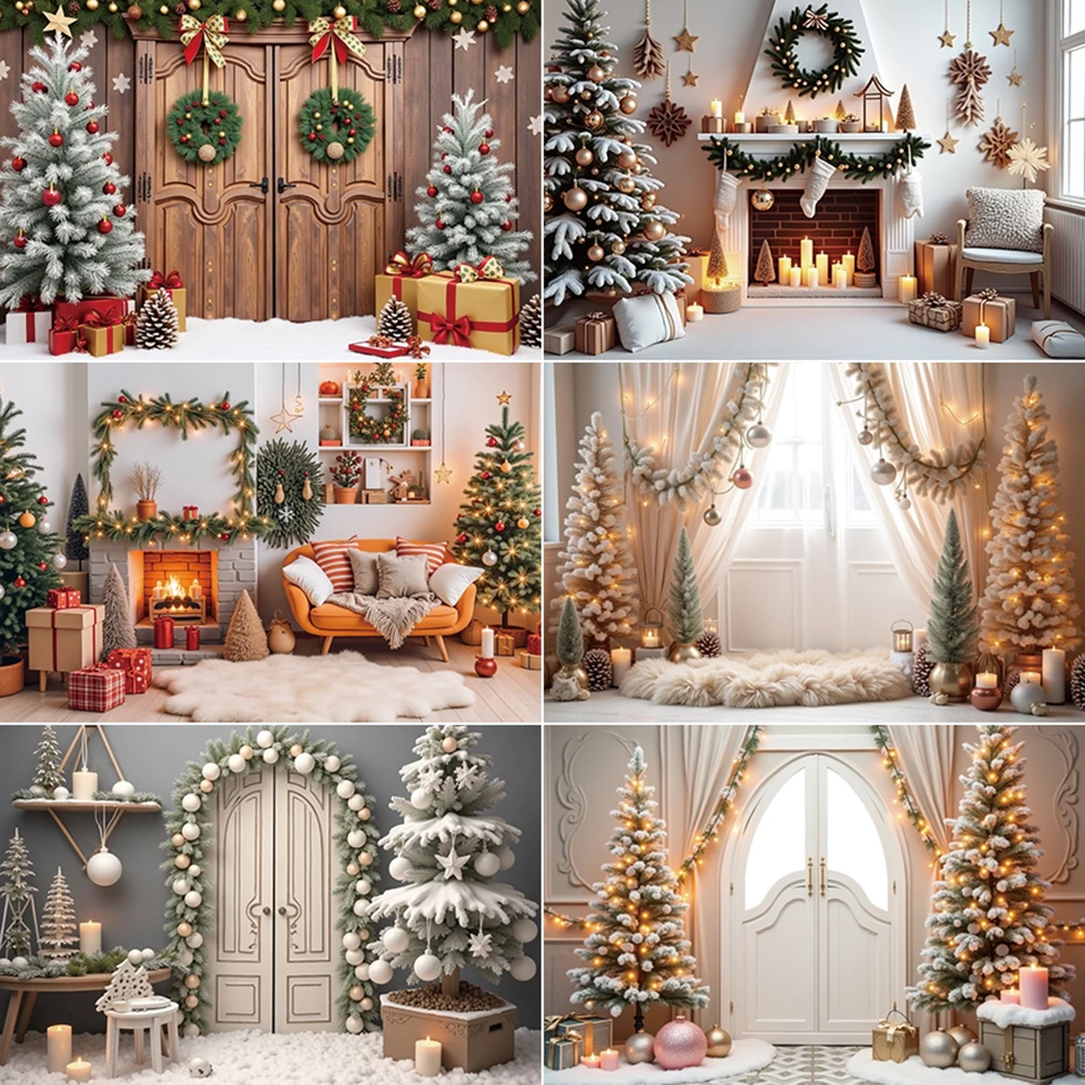 

MOON.QG Christmas Photographic Background New Year Window Gate Photo Backdrop Children Party Decoration Studio Photozone Props