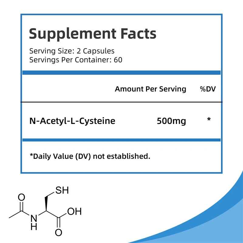 NAC - N-Acetylcysteine - Supports Respiratory Health and Immune Function, Promotes Liver and Kidney Detoxification