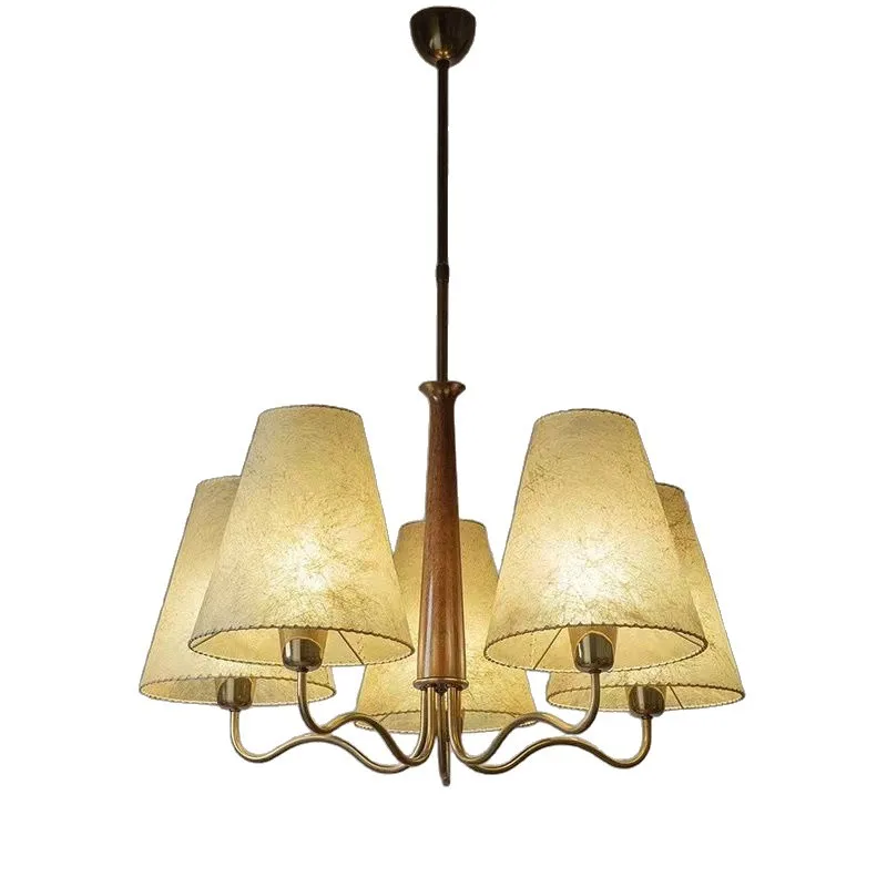 Medieval retro design imitation parchment chandelier, living room bedroom dining room decorative chandelier