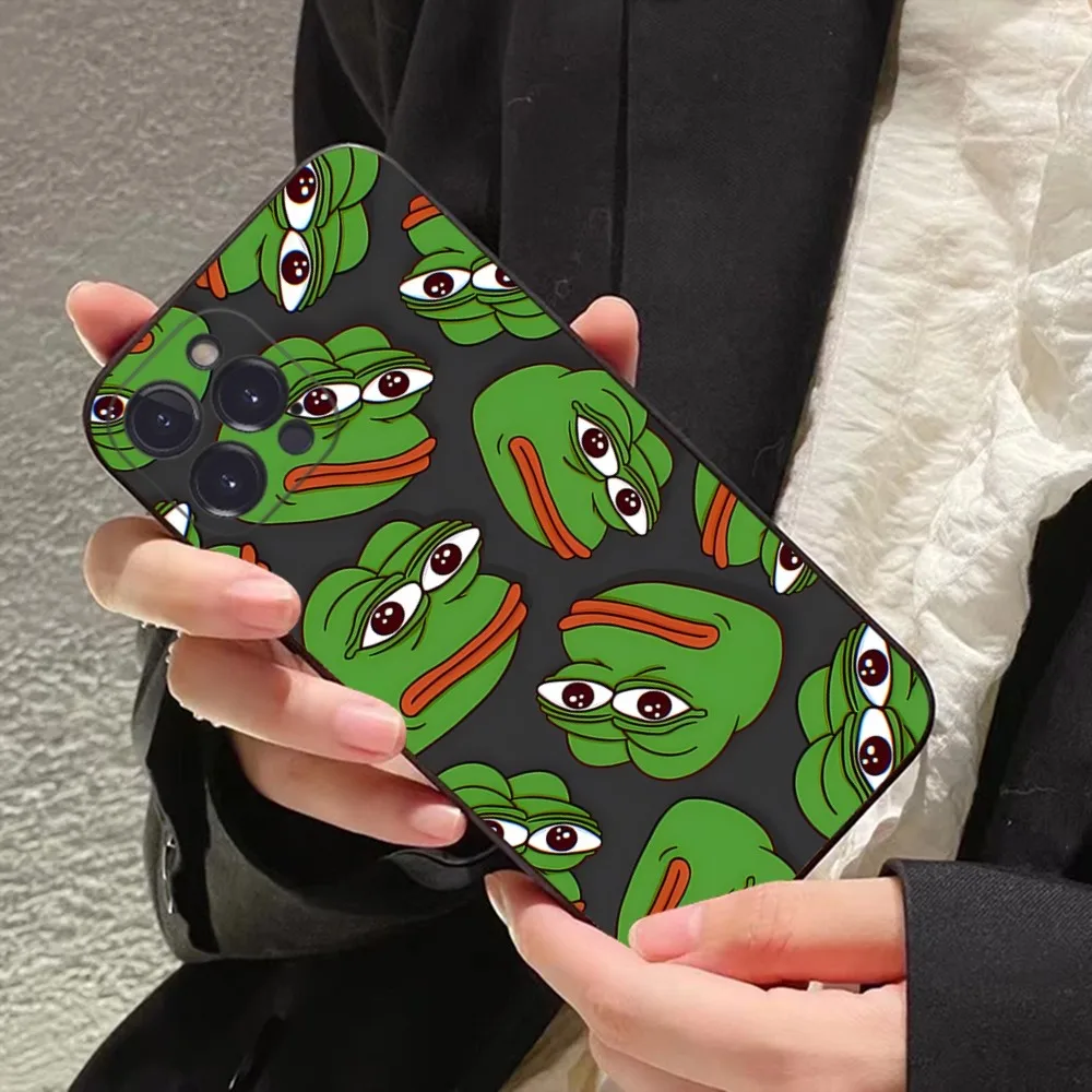 Funny Sad Frog pepe meme Phone Case For iPhone 15 14 11 12 13 Mini Pro XS Max Cover 6 7 8 Plus X XR SE 2020 Funda Shell