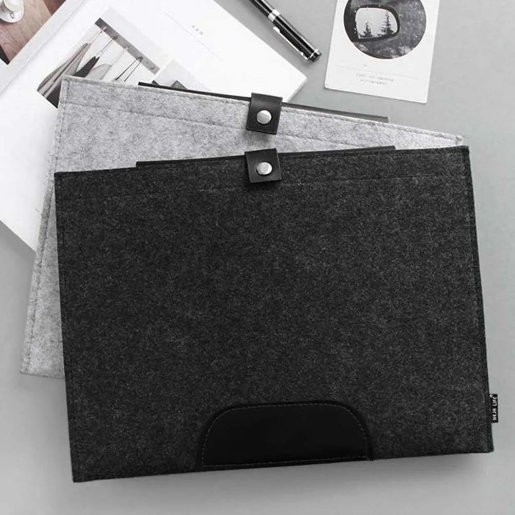 

Eco-Friendly Wool Felt File Folder Large Capacity Document Organizer Lightweight Paper Holder Button Closure For Office School