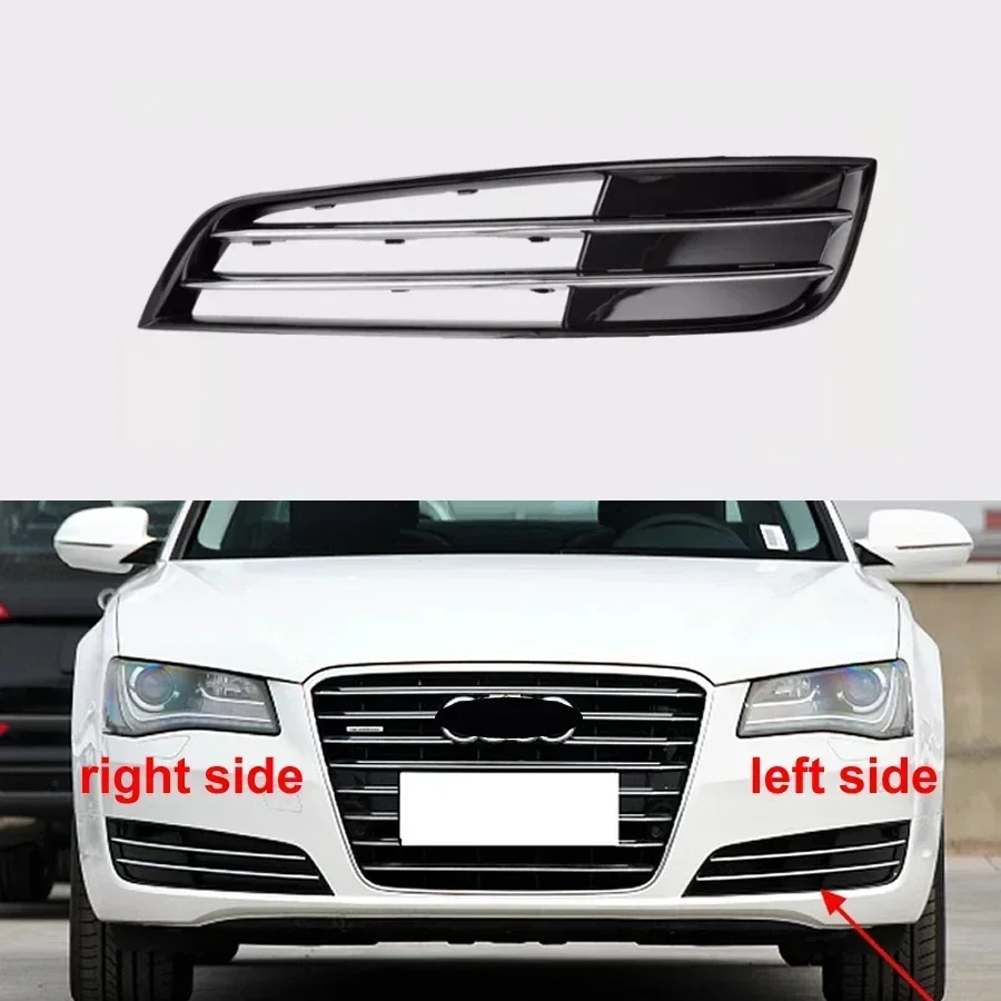 

For Audi A8 D4 2011 2012 2013 Fog Light Cover Vent Car Grille Auto Front Bumper Driving Lamp Frame with Two Bright Bars