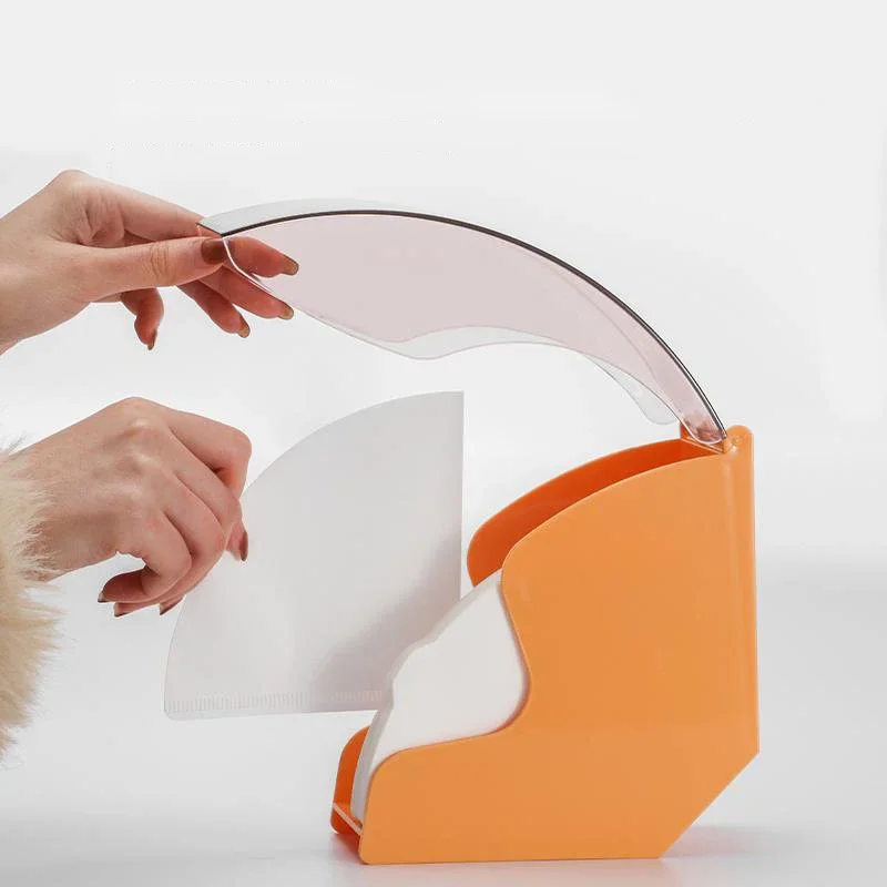 Portable Coffee Filter Box Can Hold 200 Sheets V-shaped Dust-proof Filter Box Filter Paper Storage Rack Barista Tools