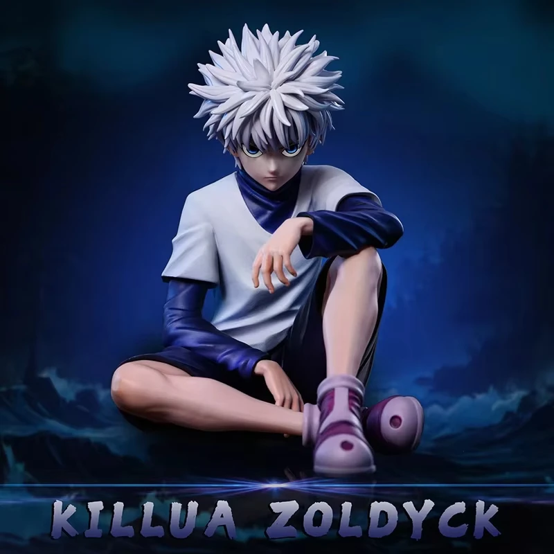 Hunter Hunter Figures Killua Zoldyck Anime Figure Gon·Freecss Figurine Collectible Toys Decoration Desk Doll Kids Birthday Gifts