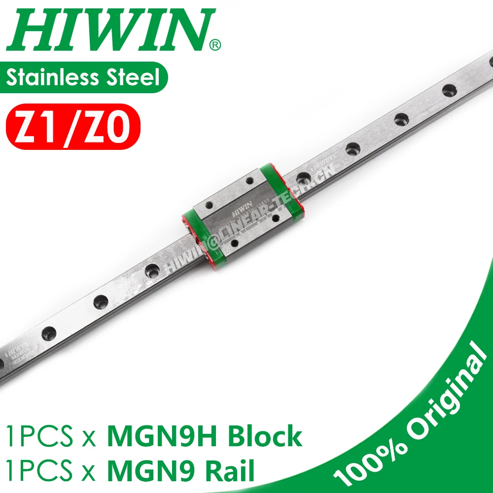 Genuine HIWIN Voron HIWIN MGN9 Linear Rail 200 300 350 400 450 500MM Z0 Z1 Preload HIWIN MGN9H Block Voron Carriage 3D Printer