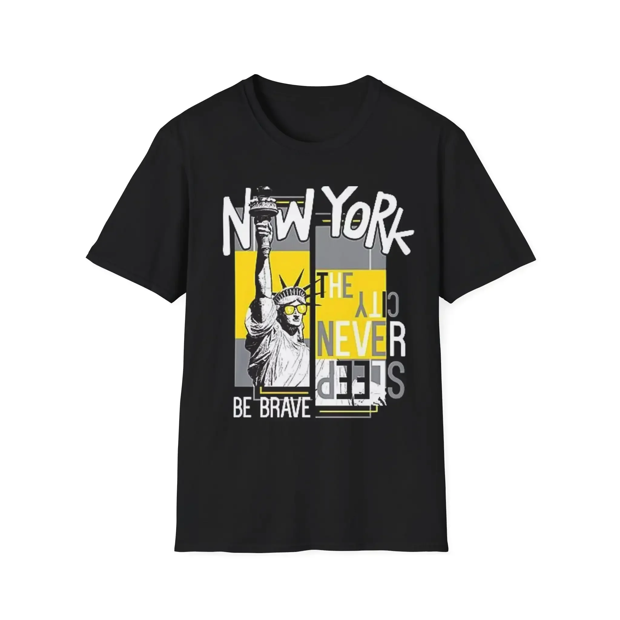 New York City The Never Sleep Be Bravet T Shirt Sizes 100 Cotton Softstyle