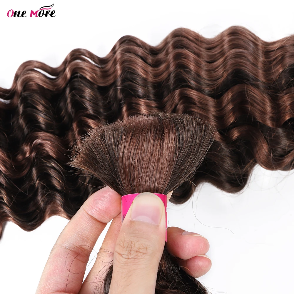 Cabelo humano em massa para trançar, onda profunda, sem trama, pacote para mulheres, destaque, marrom, ombre, 4 30